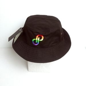 Poshmark Bucket Hat Black Rainbow Pride Posh Logo Organic Fabric Black
